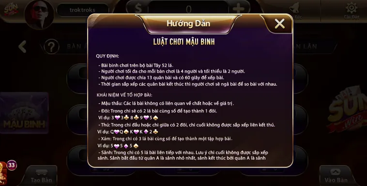 Trải Nghiệm Mậu Binh Tại SunWin Sảnh Bài Đấu Trí Đẳng Cấp Thượng Lưu