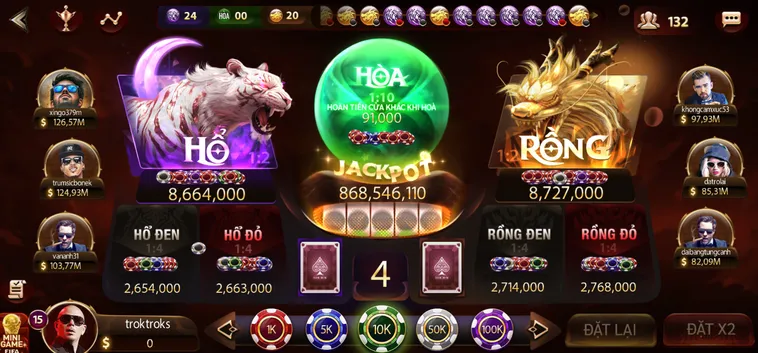 Chinh Phục Đỉnh Cao Game Bài Rồng Hổ Tại SunWin Đổi Thưởng Cực Lớn