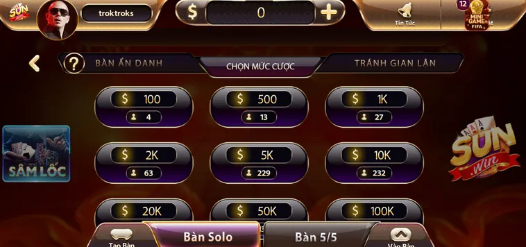 Sâm Lốc tại SunWin Đấu Trí Siêu Tốc Săn Thưởng Khủng Cho Mọi Gamers